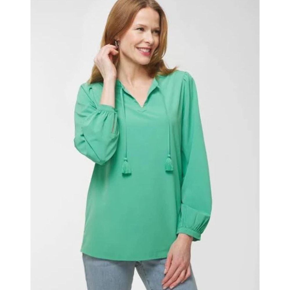 Chico's tunic top womens sz 4 green stretch $79 ladies
